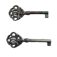 Mosazné klíče - duté a patinované - 77 mm / 85 mm
