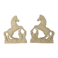 Dřevěný ornament dvou koňů z lípy 2 - 85 mm, Šířka 72 mm